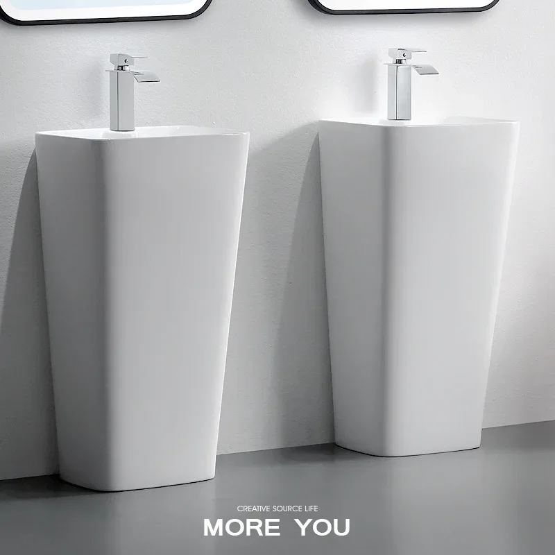 Hotel ceramic basin, pillar basin, wash  wash basin, pillar type integrated basin