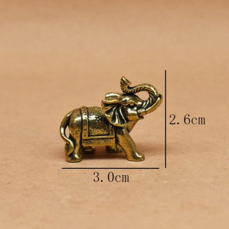 Lucky Brass Elephant Statue Vintage Office Table Antique Metal Decor Wealth Attracting Ornament Copper Animal Bonsai Figurines