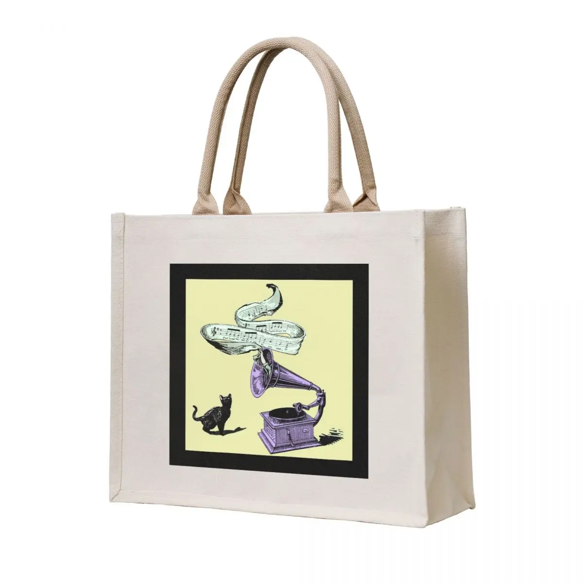 

The Cat and the Song (light green) Tote Bag sacs de shopping canvas tote tote bags men shopper bag women