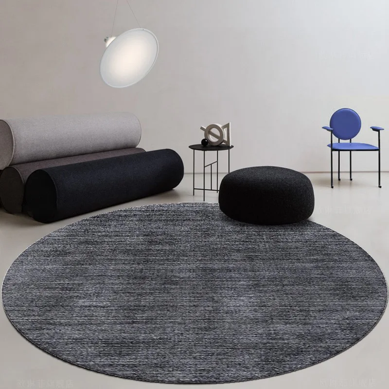 

VIKAMA Crystal Pile Carpet Light Luxury Round Living Room Bedroom Office Hotel Washable Dirty Resistant Mats Non-slip Rugs