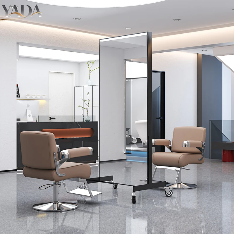 

Hot-selling Double-sided Floor Mirror Salons Barber Shop Professional Hairdressing Mirror Stations Specially for Hair Cutting