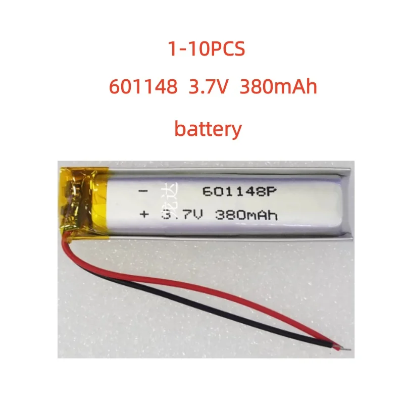 

1-10 PCS 601148 3.7V 380MAH 601248 lithium polymer batteries 601250 replacement for rat 9 R.A.T 9 Bluetooth headphones 6*11*48mm