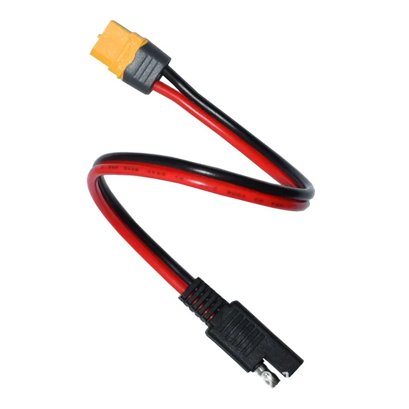 30cm SAE to XT60 Connector Adapter 14AWG Cable with SAE Reverse Adapter for Portable Power Station & Solar Generator