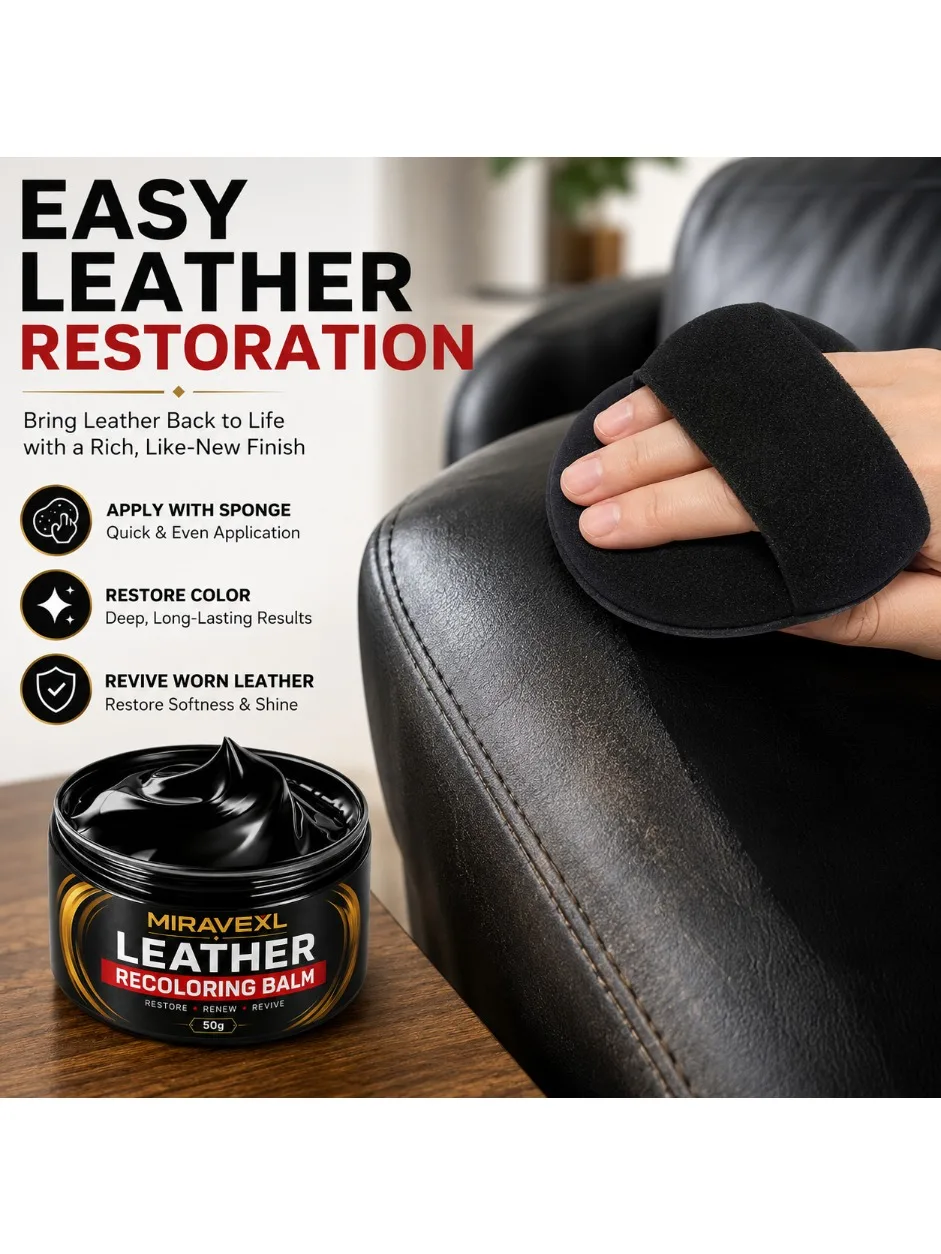 Leder-Farbwiederherstellungsbalsam, Leder- und Vinyl-Farbwiederherstellungs-Conditioner – Repariert verblasste und zerkratzte Lederfarbe