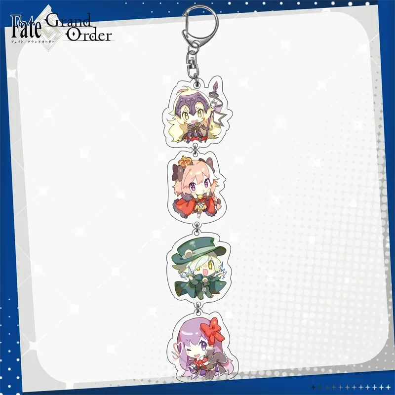 FGO Acrylic Keychain Game Figure Saber Key Chain Anime Fate Keyring Props Cosplay Jewelry Gift