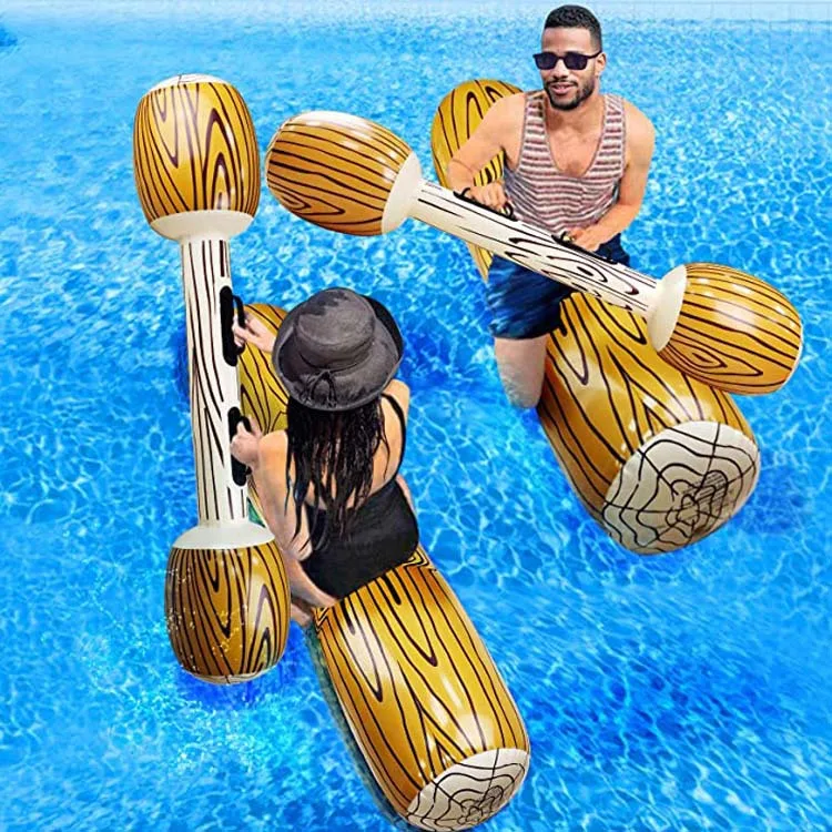 4 Pcs Inflatable Swimming ring Floats Pool Rafts Row Toys For 2 Players Adults Children Summer Pool Party Floating Toys for Kids