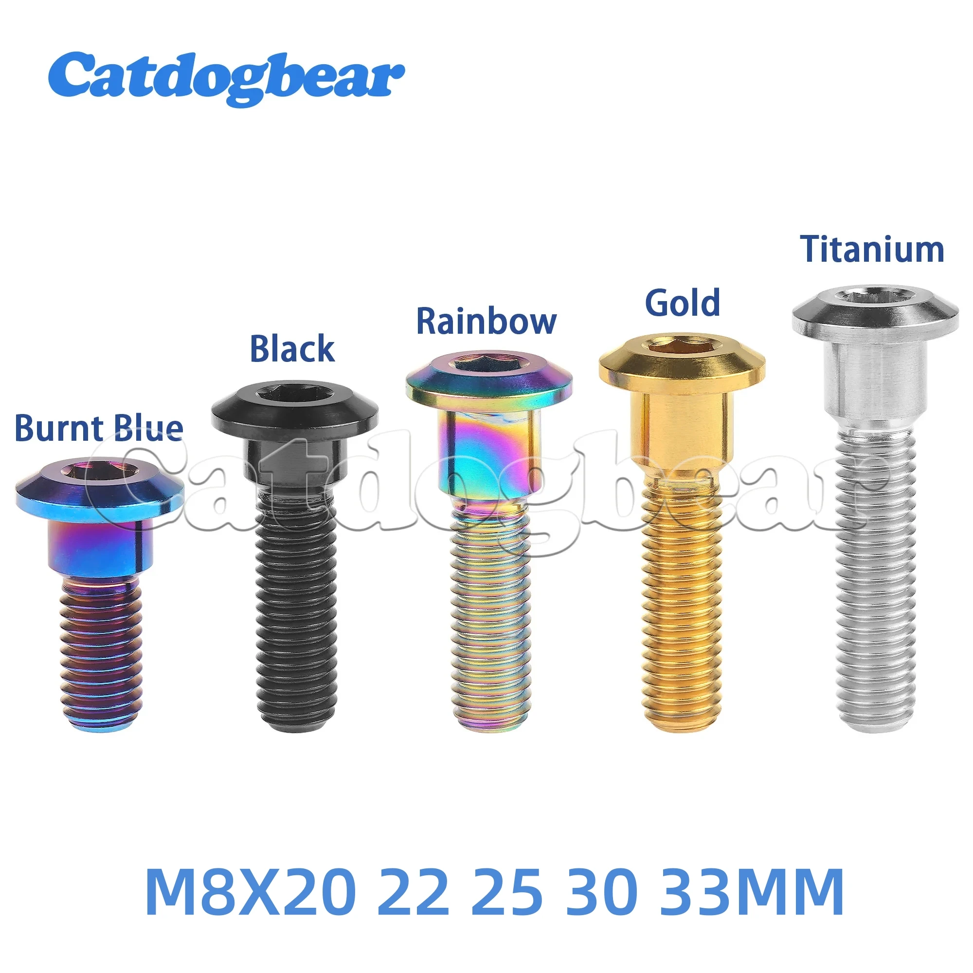 

Catdogbear 4PCS Titanium Bolt Motorcycle Brake Disc M8x20 22 25 30 33mm for YAMAHA Motor Bike Fixed Repair Accessory