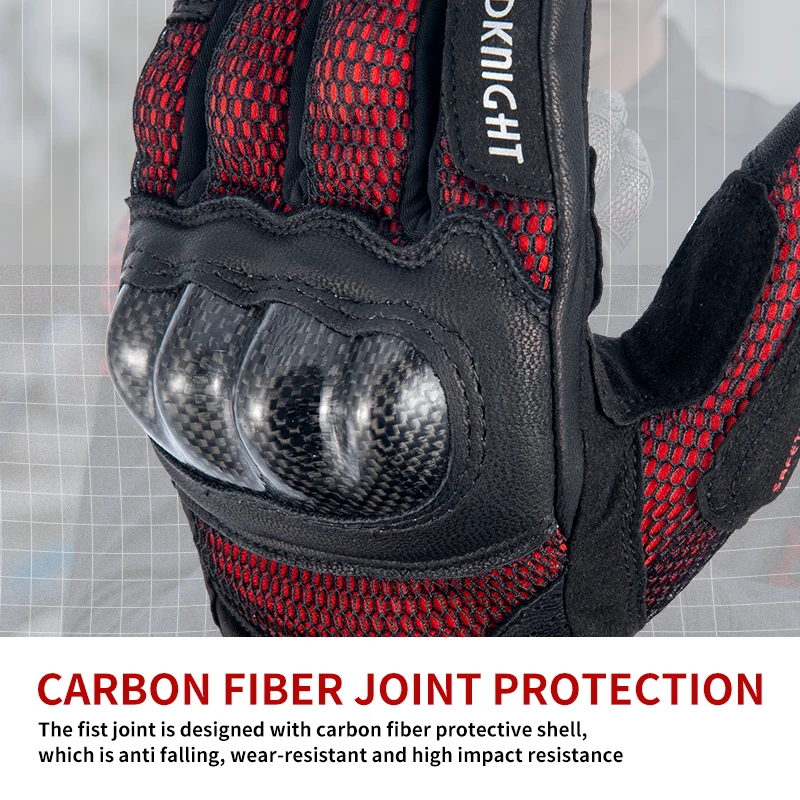 SFK Motorcycle Gloves Carbon Fiber Protection Motocylowe Guantes Summer Mesh Breathable Antiskid Wear-resistan Touch Screen