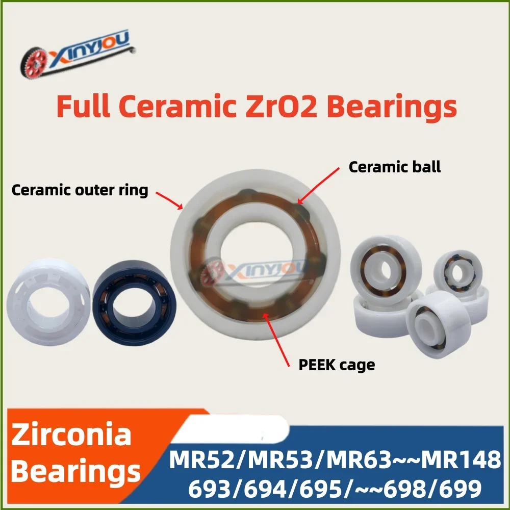 rolamentos-de-ceramica-total-zro2-693-699-mr52-mr148-resistentes-a-corrosao-nao-magneticos-para-vacuo-semicondutores-e-aplicacoes-medicas