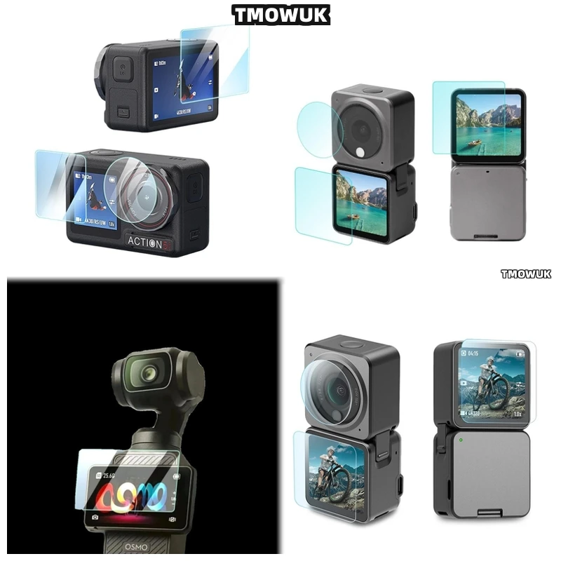 

For DJI Pocket 1 2 Osmo Pocket 3, Shock-Absorbing Screen Protector For Action 2 4 Pro.