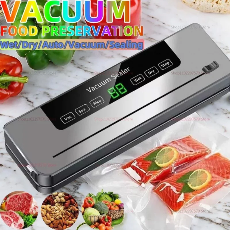 الكهربائية فراغ السدادة تخزين المواد الغذائية ختم اللمس زر الجاف/الرطب المدمج في القاطع المطبخ الغذاء ختم آلة تغليف الفراغ