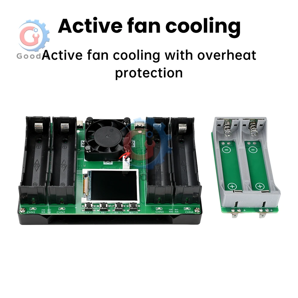 18650 21700 tipo-c 4 canais testador de capacidade da bateria display lcd mah módulo de detecção de bateria digital de lítio para testes de bateria