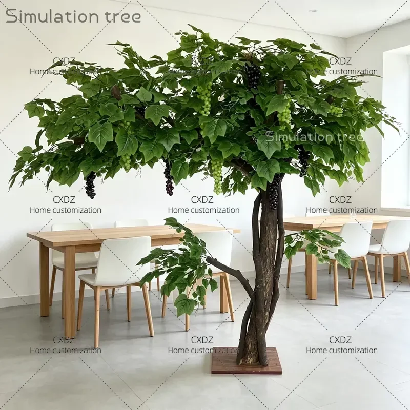 Artificial Vine Raisin Mango Peach Tree Large Fake Fruit Plant for Shopping Mall Hotel Store Stage Indoor Outdoor Decoration