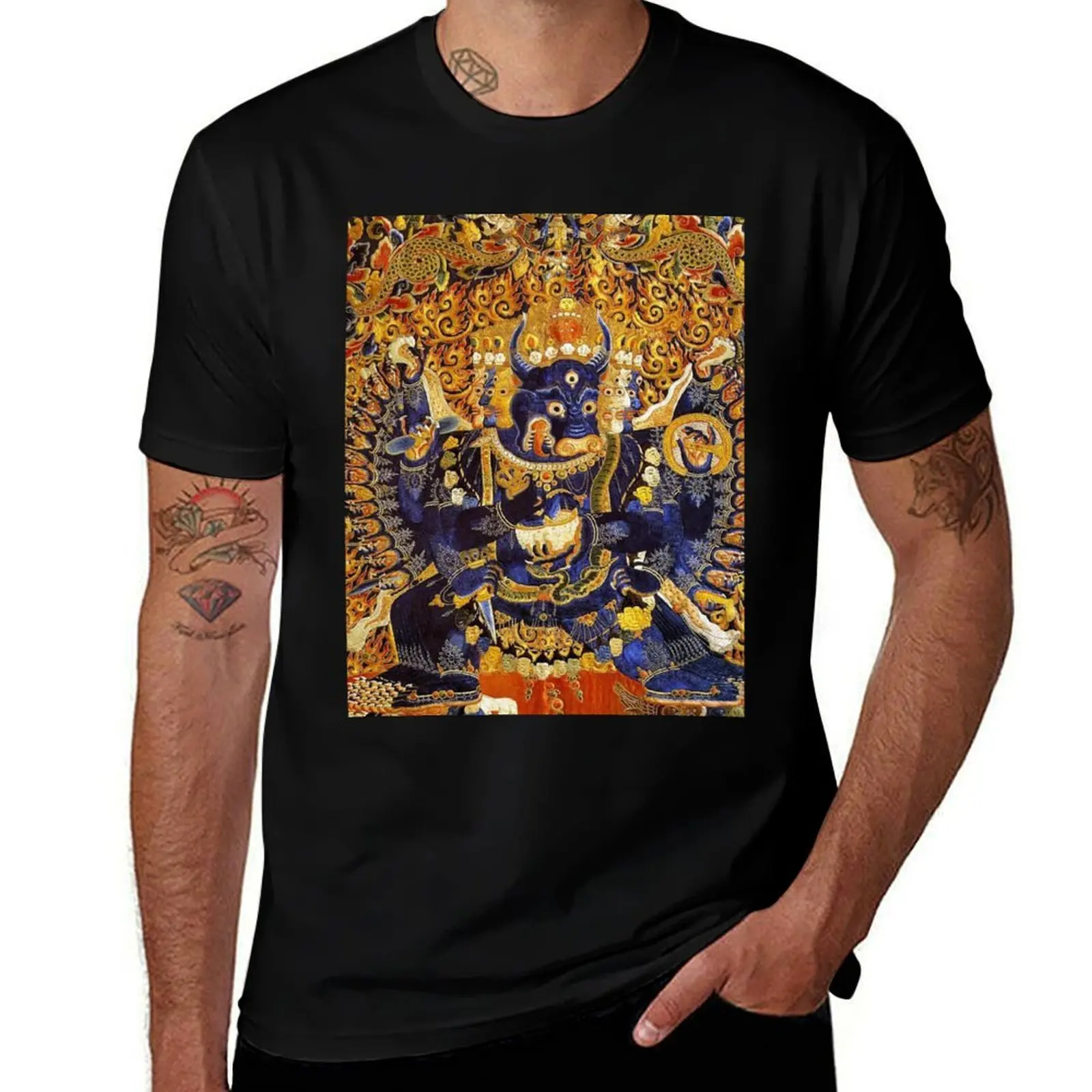 

Tangka Yamantaka Tattoo T-Shirt summer top custom t shirt vintage graphic tee workout shirts for men