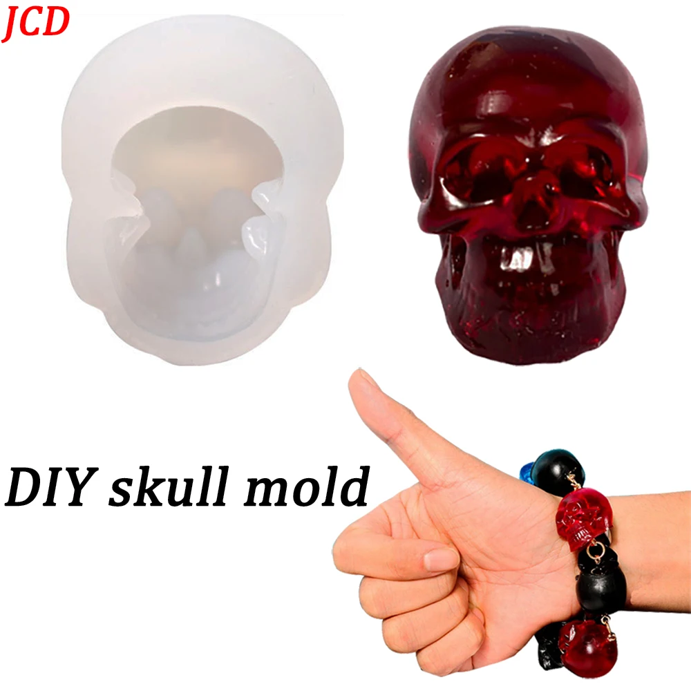 Skull Keychain UV Crystal Epoxy Mold Handmade Ornaments Bracelet Pendant Silicone Mould DIY Crafts Jewelry Necklace Mold