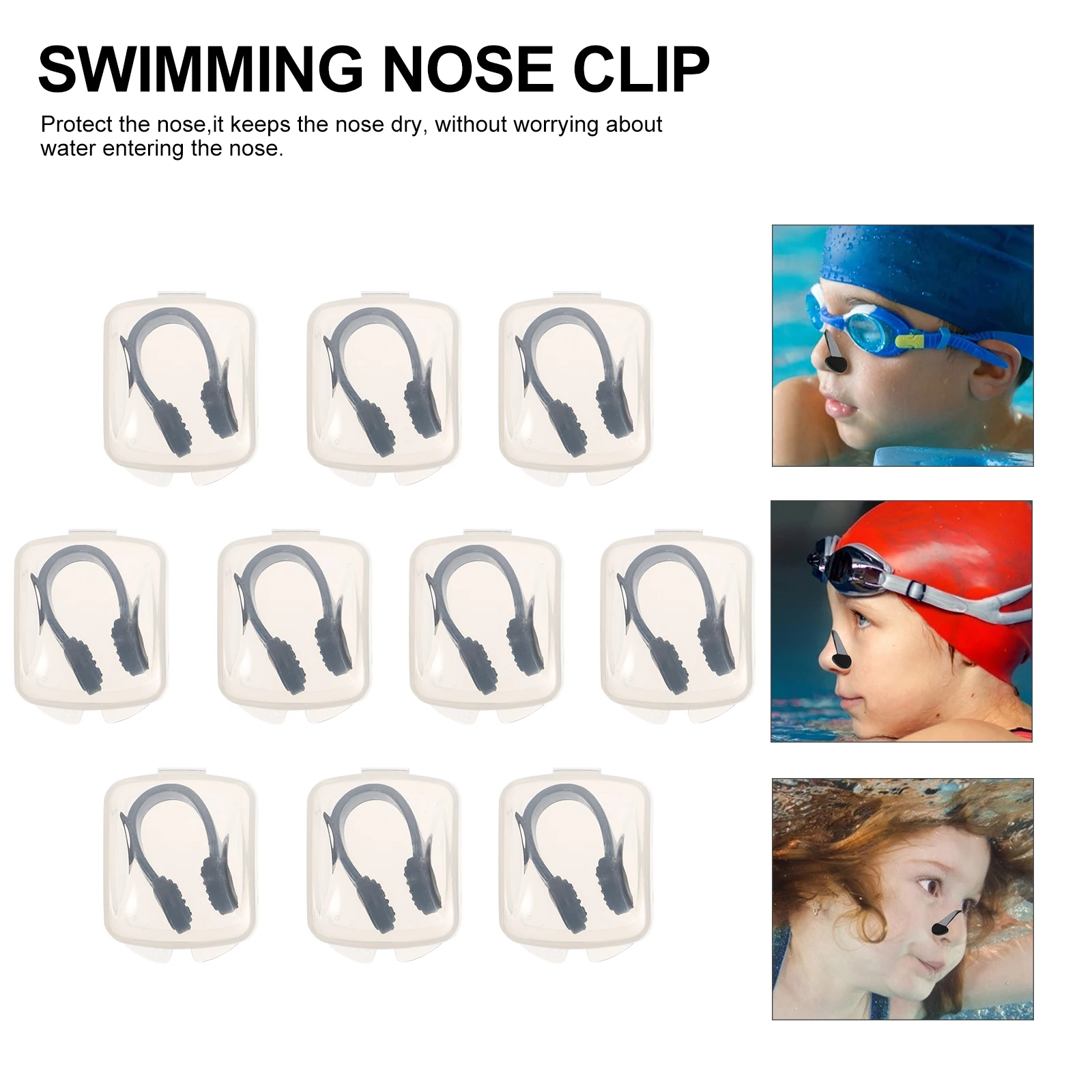 

10 Pcs Choking Nose Clip Durable Reusable Swimming Pool Accessories Pool Accessories Safe Material For Beginners