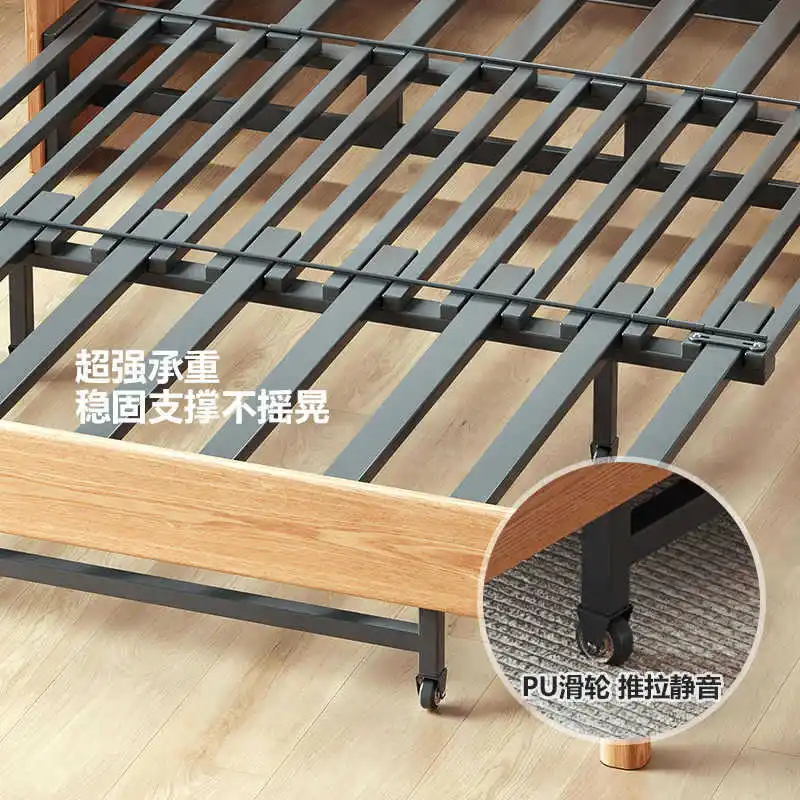 

Диван-кровать из цельного дерева, складная кровать двойного назначения, телескопическая кровать для небольшой квартиры из красного дуба, гостиной, выдвижное татами из бревна