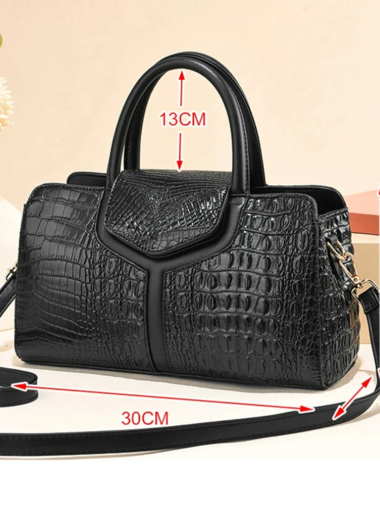 TRAVEASY letnie torby na co dzień w stylu vintage z górnym uchwytem dla kobiet moda aligator o dużej pojemności kobiece torby na ramię torby typu crossbody — zdjęcie 2
