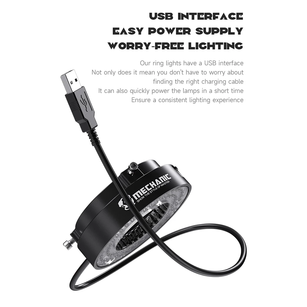 Lampu Iluminator Lampu Cincin LED Mikroskop L144 L72 Mekanik untuk Kamera Mikroskop Industri Kaca Pembesar Sumber Cahaya Lingkaran