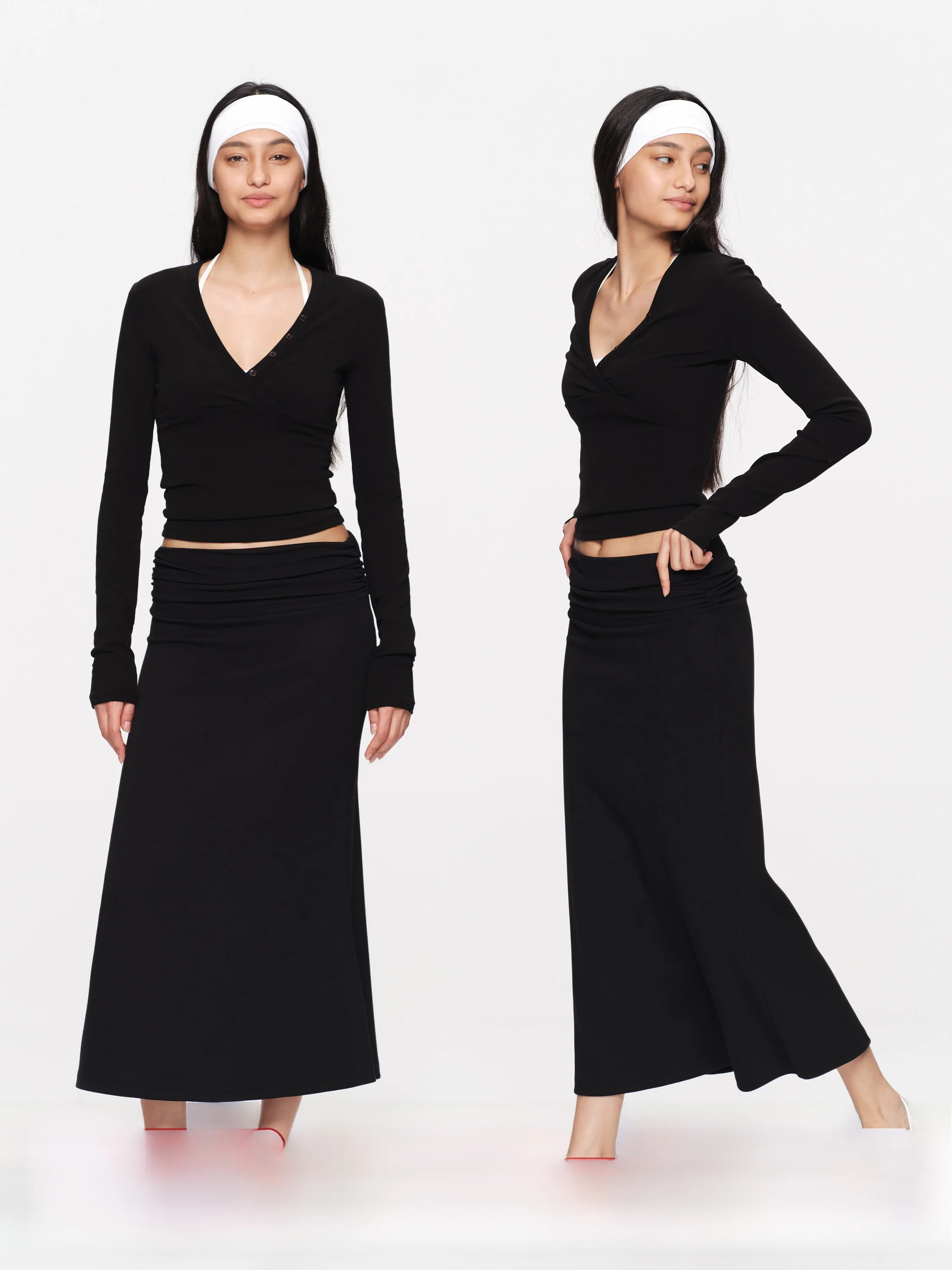 

Slimming Black Fish Tail Half Skirt A-Line Midi Bodycon Skirt Elegant Commute Style Polyester Blend Fish Tail Silhouette