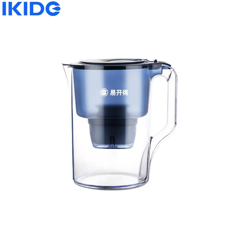 

IKIDE Hot Selling Basic Filter Black Blue Water Pitcher 3.5L Free Spare Parts Activated Carbon