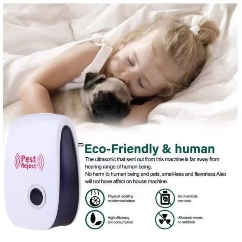 Plug-In Ultrasonic Pest Repeller,Electronic Insect Control,Mosquito Repellent For Home,Repels Mice Ants Spiders Cockroaches