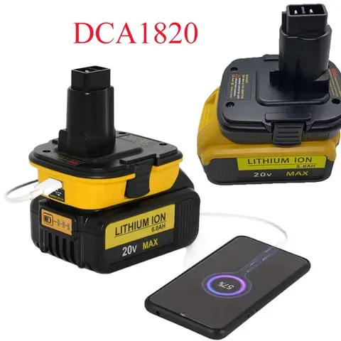 Adaptador de bateria dca1820 para ferramentas elétricas dewalt 18v ni-cad & nimh compatível com baterias de lítio dewalt 18/20v acessórios de ferramentas