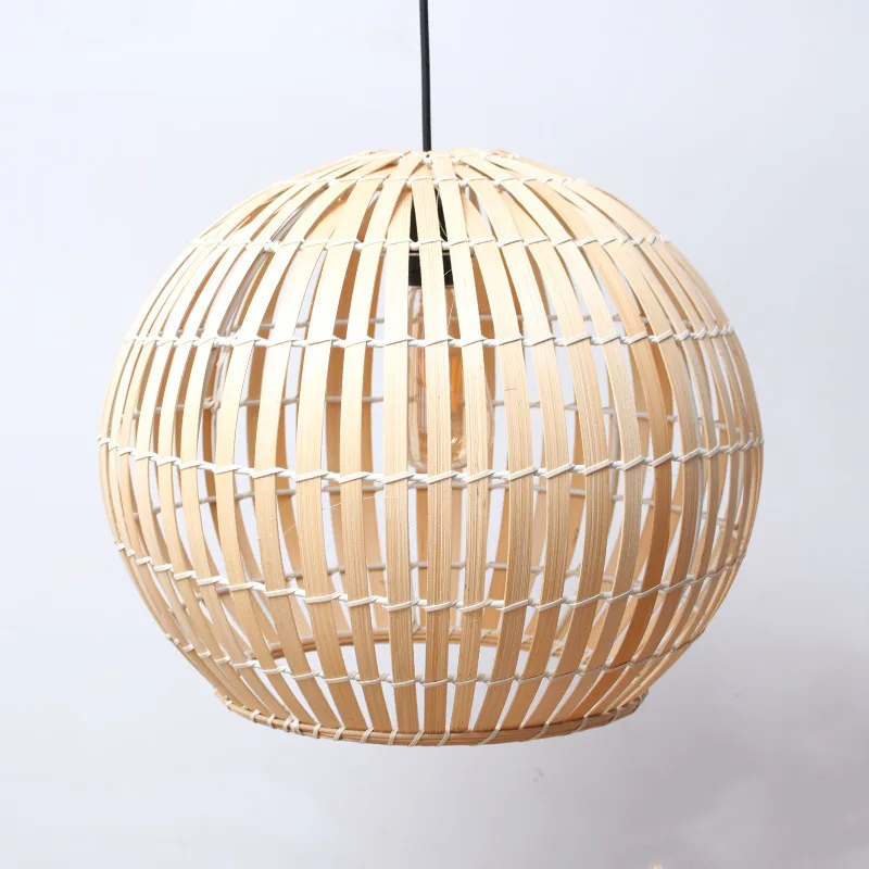 Modern Rattan d-woven Straw Handmade Bamboo E27 LED Warm Light Rattan Cord Ging Lights Wire Suspension Luminaire Vintage image 6