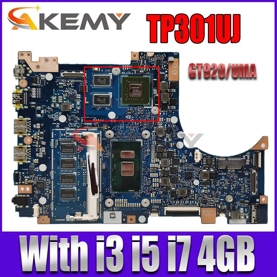 

TP301UJ MAINboard For ASUS Vivobook Flip TP301U Q303UA TP301UA TP301UJ Motherboard I3 I5 I7-6500U 4GB 100% Test OK