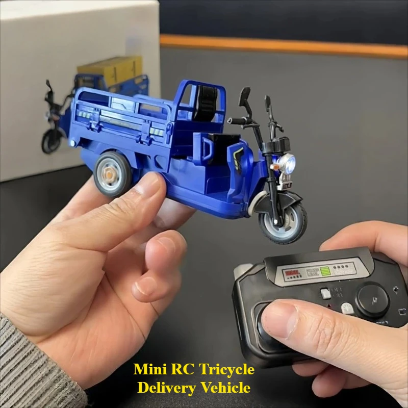 

Миниатюрный радиоуправляемый трицикл-фургон с LED-подсветкой, процессором 2.4G, регулируемой грузовой платформой, реалистичными звуковыми и световыми эффектами, модель-игрушка