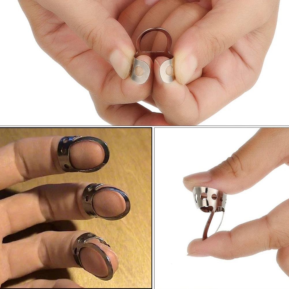 

8PCS Thumb Picks for Banjo Acoustic Guitar Stainless Steel Wear Resistant Lightweight Adjustable Fits Fingers Guitar Accessories
