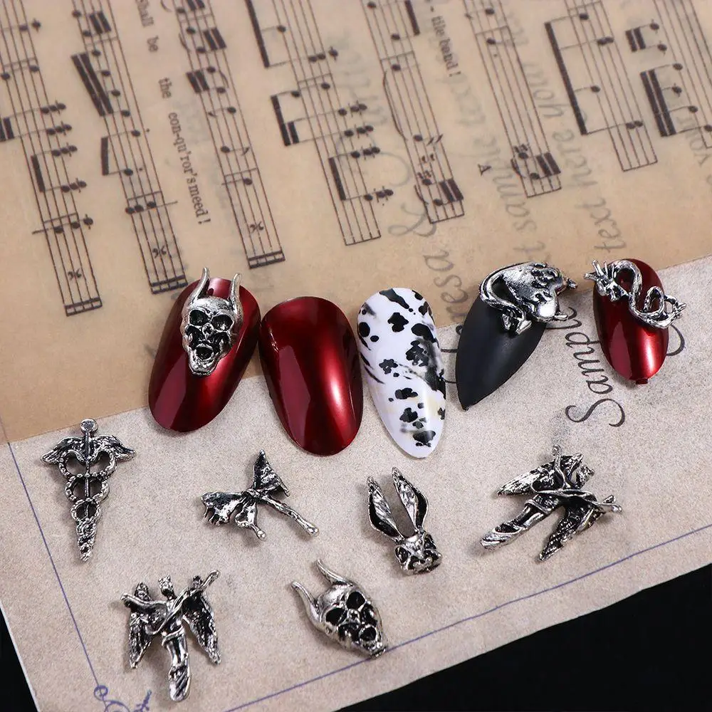 5Pcs/set Nail Art Charms Halloween Metal Nail Decorations Manicure Material Nail Supplies Halloween Metal Nail Accessories