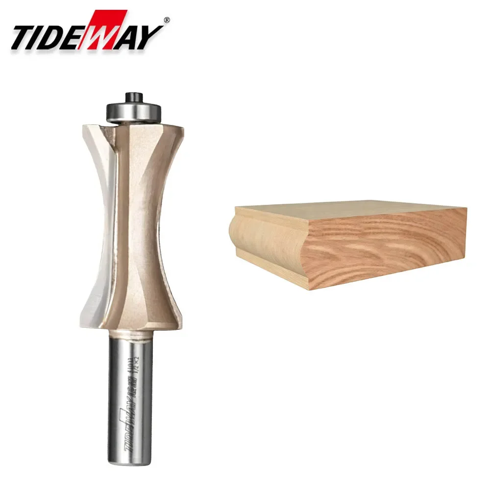 Tideway Finger Nail Type Bit Convex Edge Oval Router Bit 1/2 Inch Shank CNC Woodworking Tool for MDF Plywood