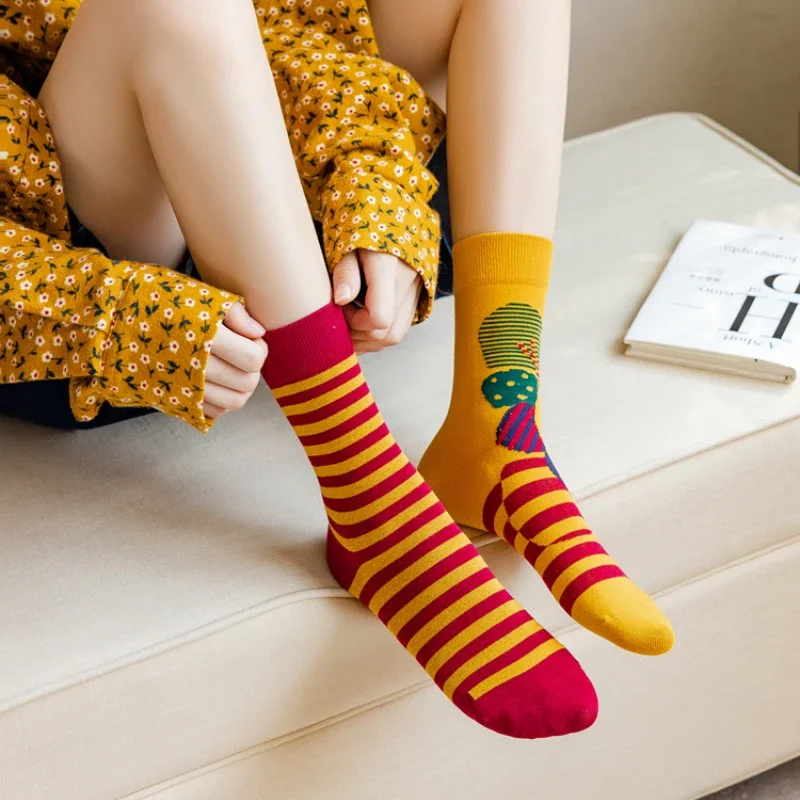 New Personality Graffiti AB Style Straight Socks Trendy Fashion Cotton Socks