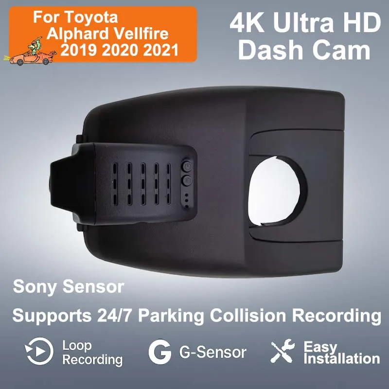

For Toyota Alphard Vellfire 2019 2020 2021 4K HD Plug And Play Easy installation Wifi Car DVR Dash Cam Control By Moblie APP