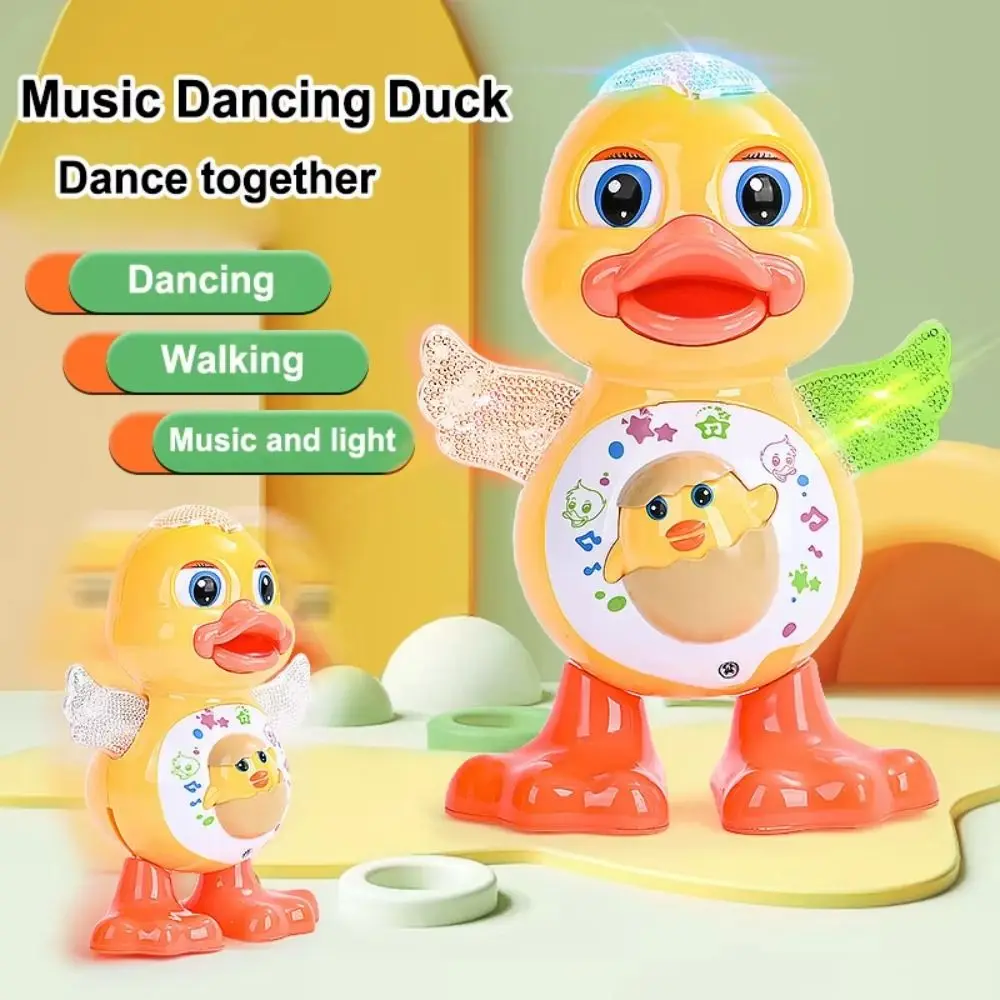 

with Flashing Lights Dancing Duck Toy Cartoon Sing Dance Interactive Musical Animal Shake Body Electronic Toys Kids