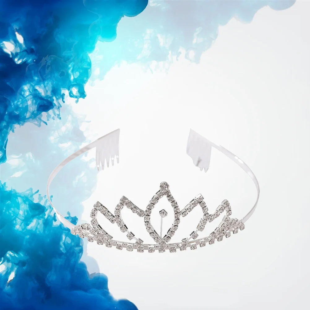 

Women Tiara Crown Rhinestones Headband Hair Accessories Sparkly Alloy Lightweight Luxury Princess Style Wedding Party Wear