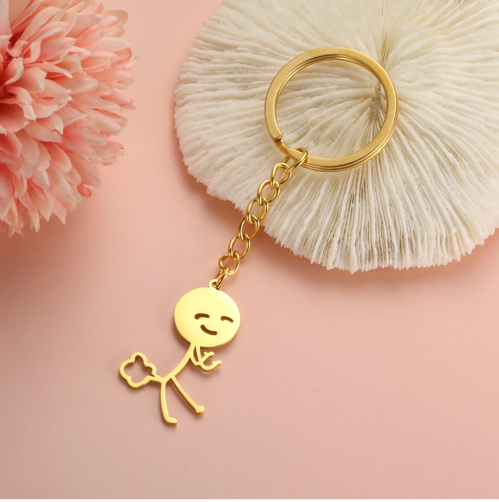 Cooltime Lustige Parodie Furz Stickman Anhänger Schlüsselanhänger Edelstahl Hiphop Schlüsselanhänger für Männer Frauen Schmuck Geschenk Neu In – Detail 17