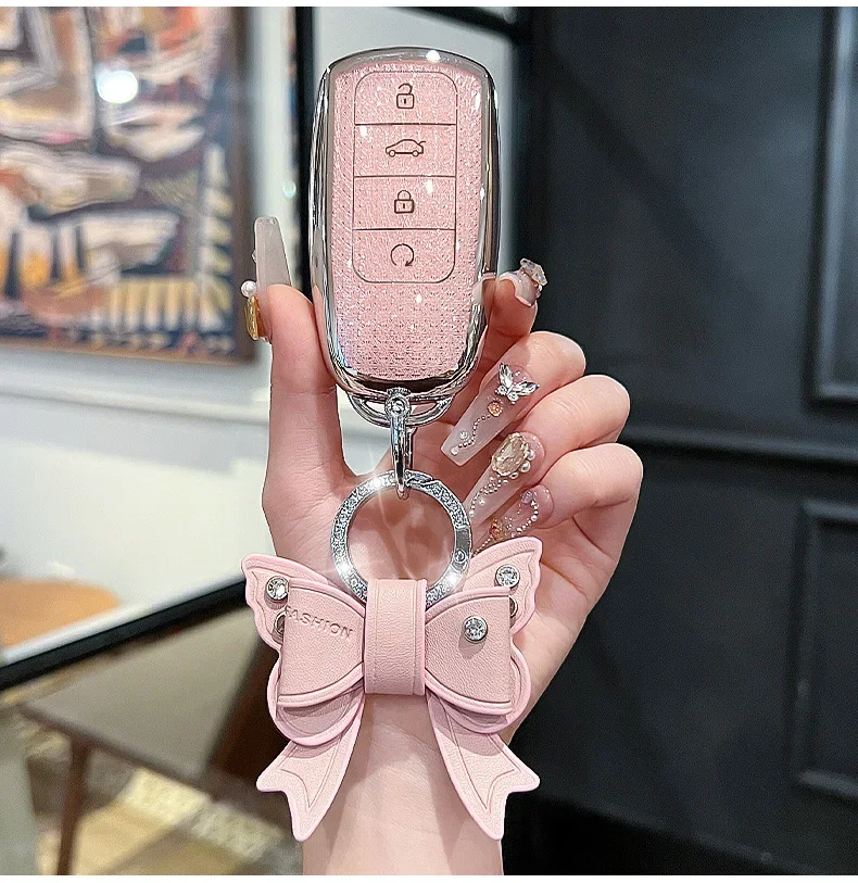 Diamond TPU for Chery Tiggo 8 Pro Tiggo 8plus New 5 Plus 7pro Chery Tiggo 7 Pro Max Omoda 5 C5 Modod Car Key Case Cover Fob Bag