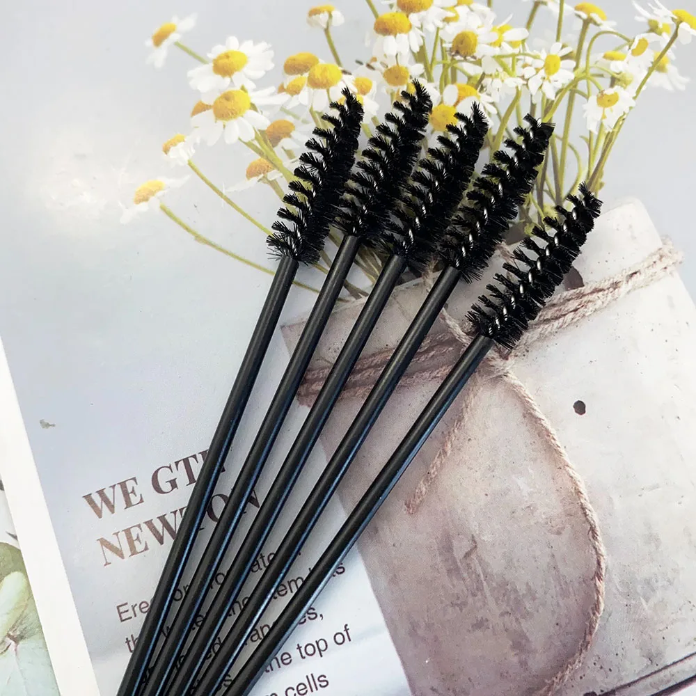 Disposable Eyelashes Makeup Brush Mascara Wands Diamond Handle Crystal Eyelash Extension Tool Supplies Applicator 5/50pcs