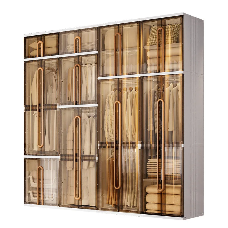 

no punching modern simple cabinet, bedroom clothes hanging area multi wardrobe