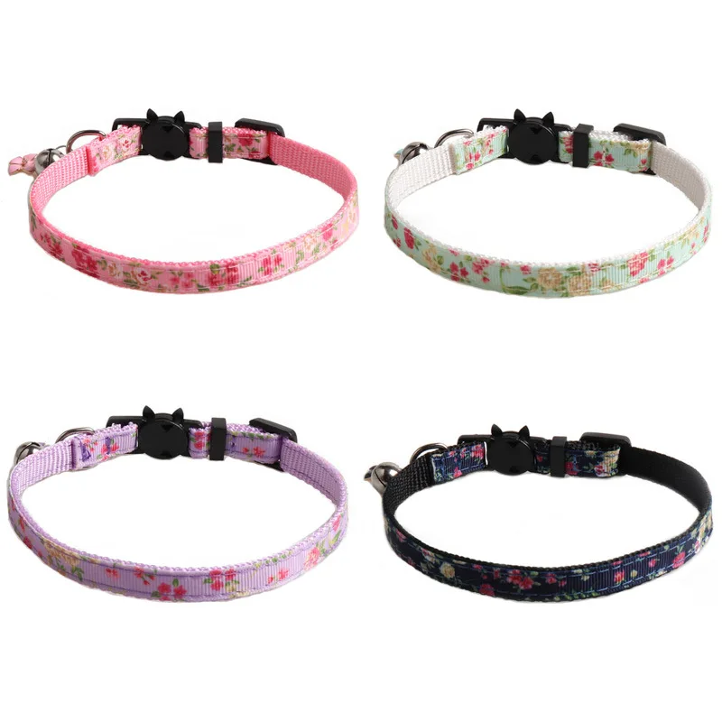 Nuevo Collar Floral para Gatos, Lindo Collar con Flores Pequeñas para Mascotas, Collar Ajustable y Suave para Gatitos, Correa para Perros, Artículos para Mascotas