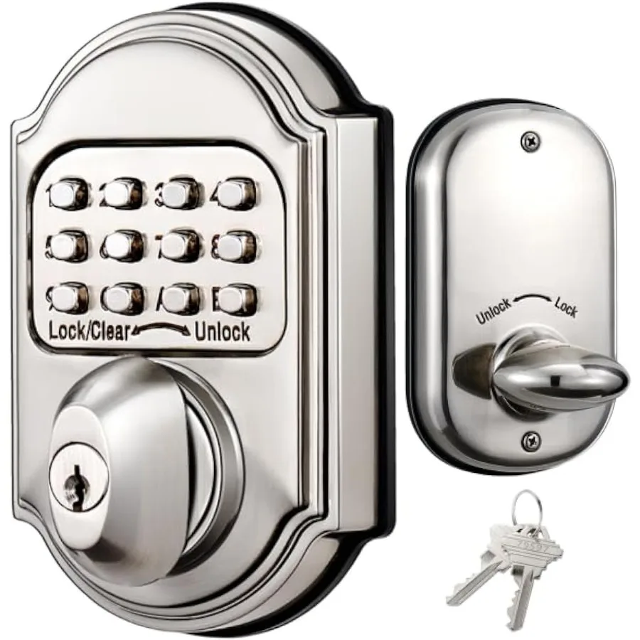

Keyless Entry Keypad Deadbolt Door Lock with Zinc Alloy Construction for Commercial and Residential Use High-Grade Mechanical S