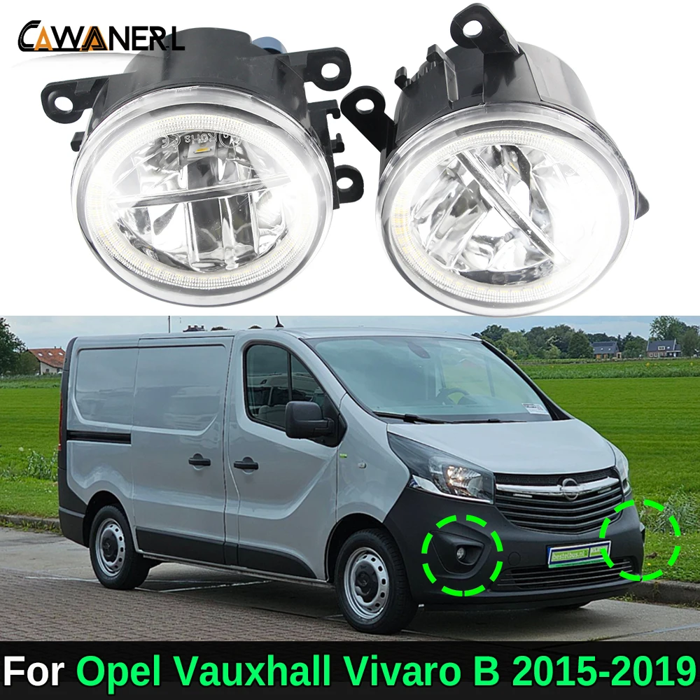 

2 Pieces 30W H11 Car External LED Fog Light Angel Eye Daylight DRL 3000LM For Opel Vauxhall Vivaro B 2015 2016 2017 2018 2019