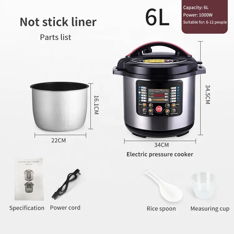 6L 8L 12L Large Capacity Wholesale Commercial and Household Electric Industrial Multi Function Pressure Rice Cooker Manufacture