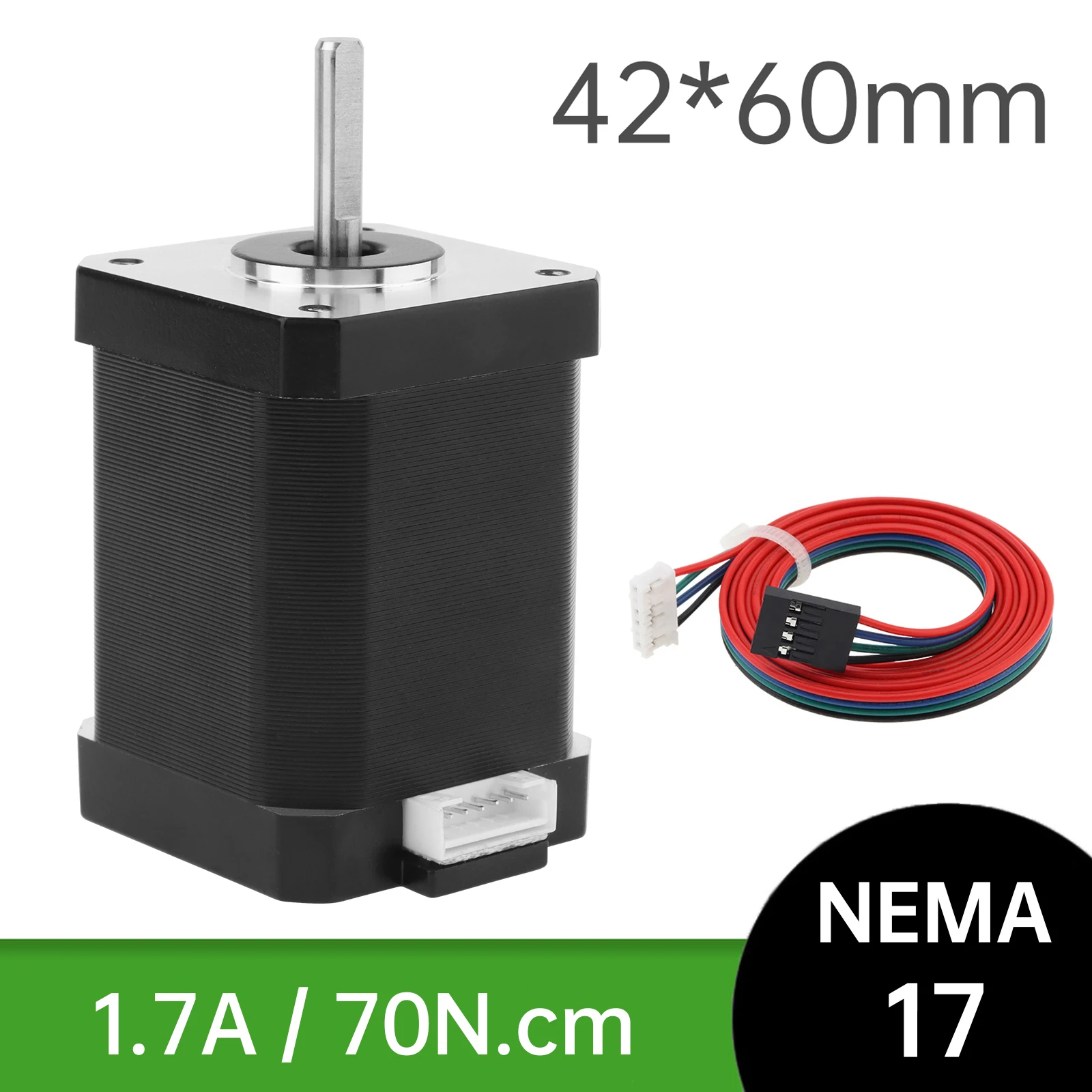 Nema 17 Stepper Motor 1.7A 70N.cm 99.13oz.in 2 Phase 4 Wire 60MM 42 Bipolar Motor for DIY CNC 3D Printer Laser Engraving Machine