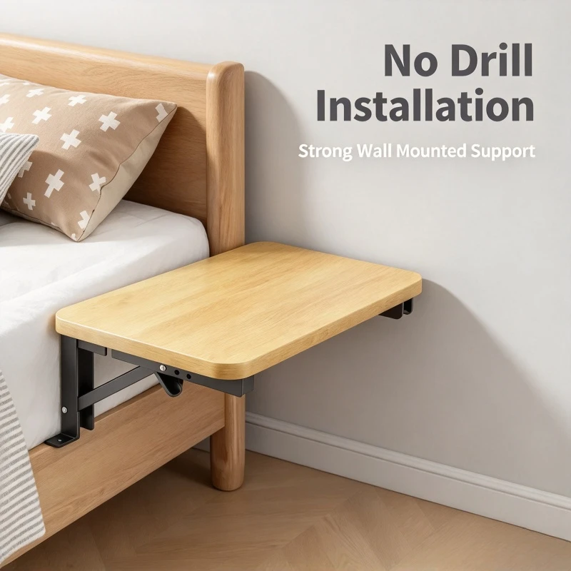 Stocking Stuffers Foldable Space-Saving Small Bedside Table, Lightweight Portable Side Storage Cabinet for Bedroom Dorm Apartmen