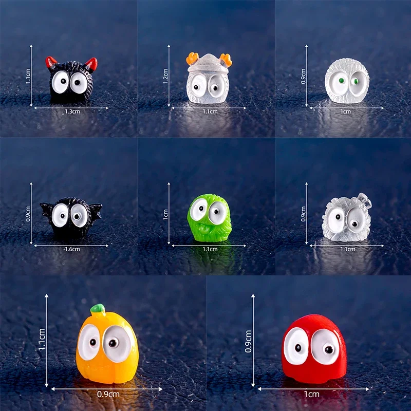 زينة هالوين مضيئة مصغرة شبح لطيف يقطين خفاش منظر طبيعي مصغر نموذج منزل دمية زينة داخلية للسيارة والمنزل والمكتب - 4