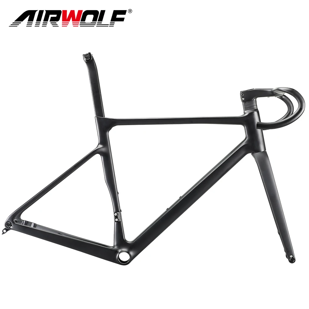 Airwolf Carbon Road Bike Frames 700*38C Speed Carbon Frame Thru Axle 142*12MM Bicycles Disc Brake 49/52/54/56/58Cm