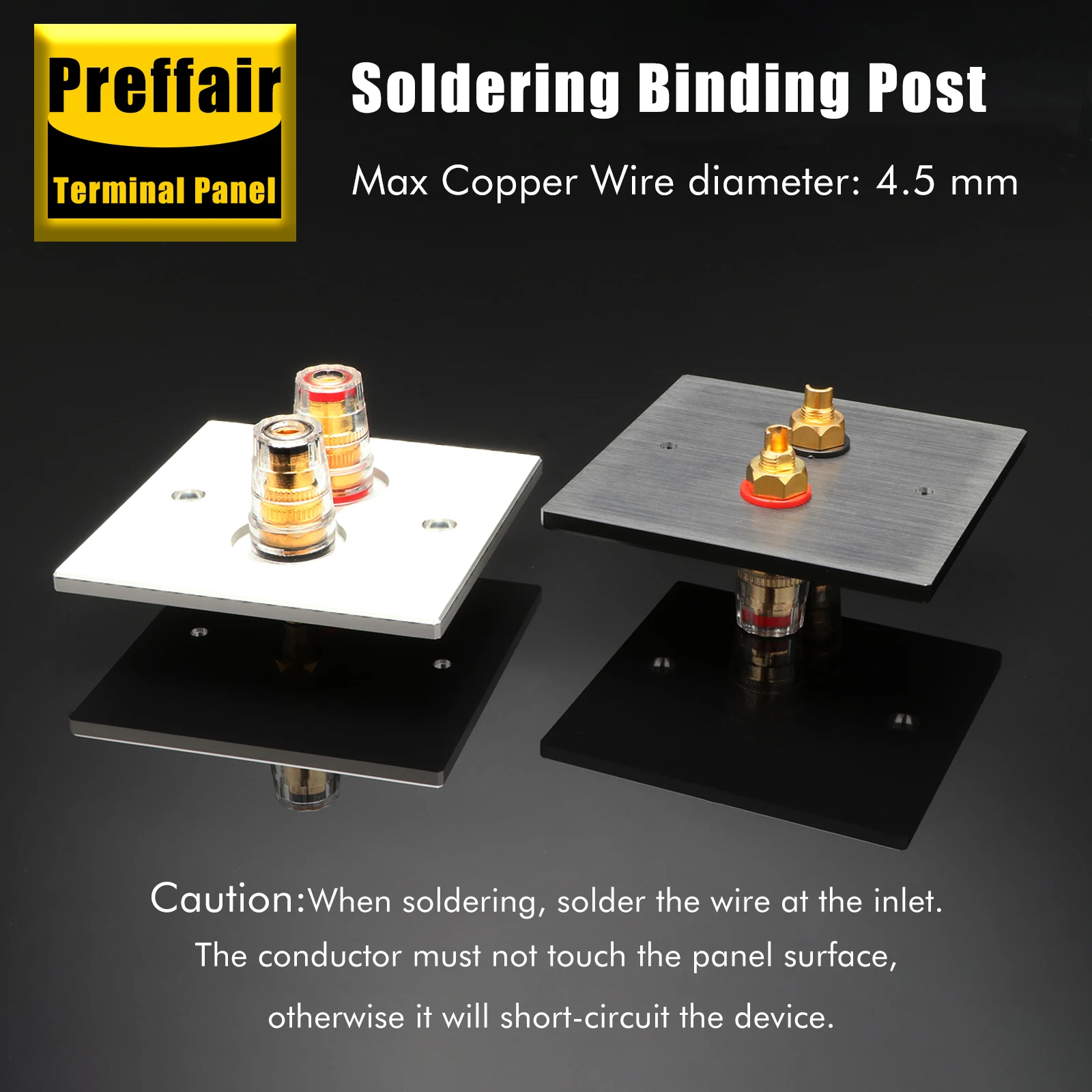 Preffair Aluminum Alloy Pure Copper Terminal Cup Banana Jack Socket Binding Post Speaker Box Banana Plug Connector Box